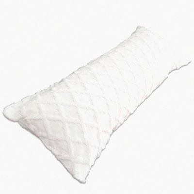Waffle Velvet White Body Pillowcase - Zippered Cover for Sofa & Bedroom Decor - Soft & Cozy Pillow Protector - Milky White - 1 Piece