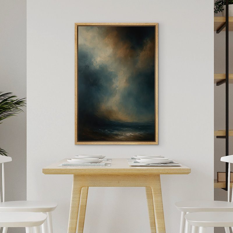 Reproduction d'art abstrait sur toile encadrée pour décoration intérieure moderne, Naturel, H 36 po x l 24 po