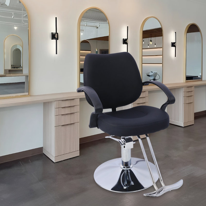 Fauteuil de coiffeur hydraulique avec repose-pieds - Fauteuil de salon de coiffure professionnel avec réglage facile de la hauteur