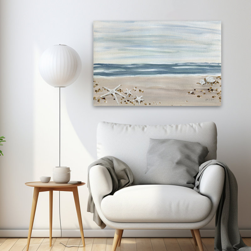 Coquillages au bord de la mer, H 36 po x l 24 po