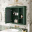 Armoire à pharmacie de 35 po x 27,5 po, armoire de rangement murale pour salle de bain, armoire de salle de bain moderne avec miroir, armoire à miroir avec 6 tablettes ouvertes (meuble-lavabo non inclus)-711600873