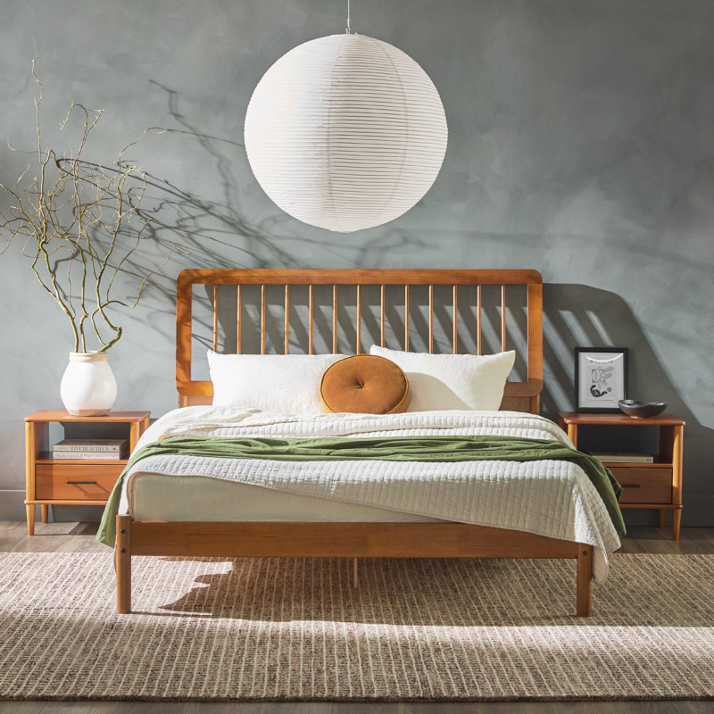 Lit plateforme Catrece, Caramel, Grand lit