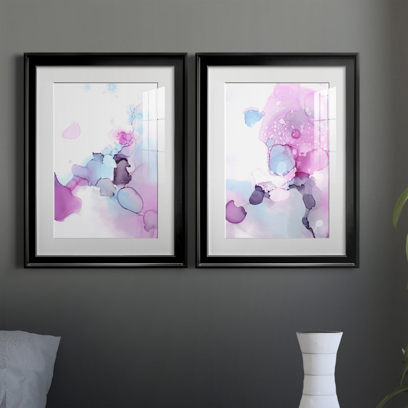 «Fluid Magenta III», reproduction encadrée de qualité supérieure - prête à être accrochée, H 42,5 po x l 30,5 po x P 1,25 po