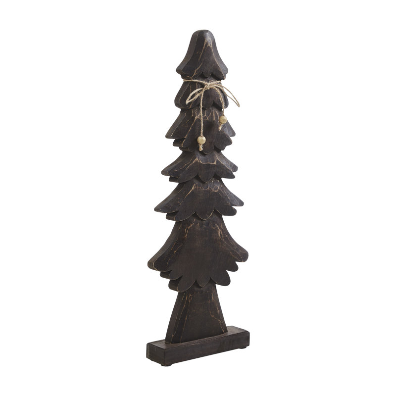 Tidings Timber Dark Wooden Tree, 21" H x 8" W x 2" D
