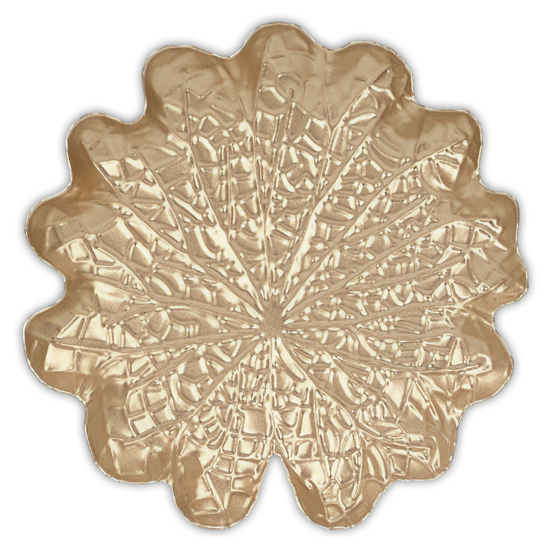 Plateau de rangement en métal doré Delphine Lilypad, L 5,5 po x P 5,75 po x H 0,75 po