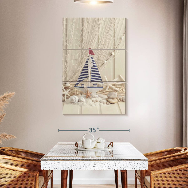 Décor nautique et voilier, H 50 po x l 32 po