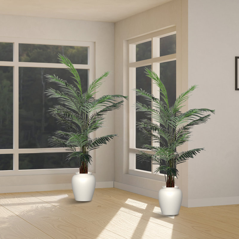 Palmier noir de 7 pi, plante artificielle pour plancher et décoration de table