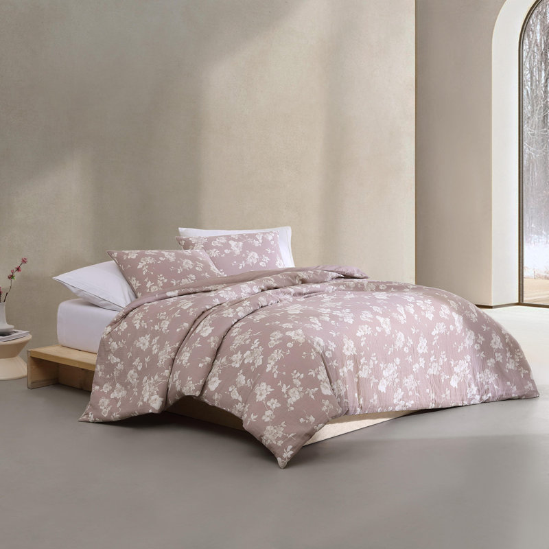 Ensemble d'édredon réversible en coton Calvin Klein Eternity, Édredon pour grand lit + 2 taies décoratives
