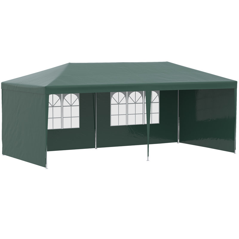 Avarca 6 x 3 m Party Tent Gazebo with Windows and Side Panels, Green