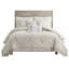 Couette King de couleur taupe, 100 % coton avec broderie chenille fascinante et rembourrage taupe.