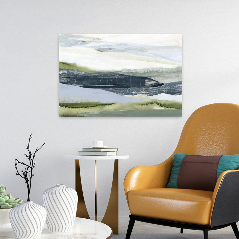 Contemporary Art Abstract Modern Landscape Summer Wall Art 1 Piece Wrapped Canvas Wall Art, 40.64 cm H x 60.96 cm W