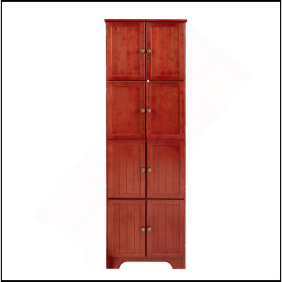 Armoire de rangement haute 72,4 "avec 8 portes et 4 tablettes, bibliothèque, salon, cuisine, salle à manger et armoire de rangement autoportante