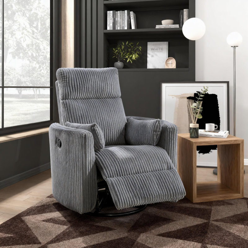 Mobilier de salon en velours côtelé gris, Gris