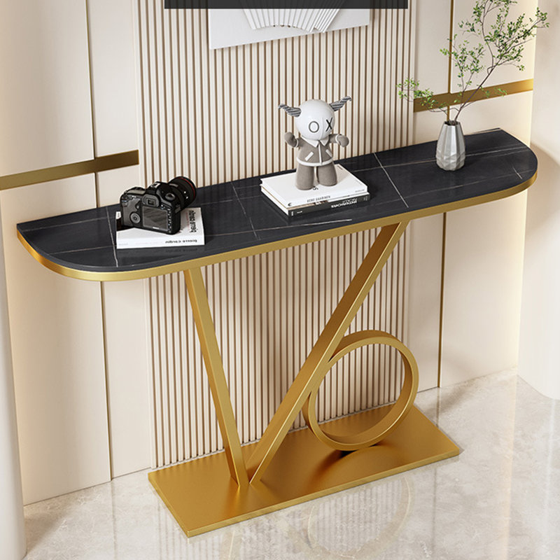 Console, Noir, H 31,5 po x l 55,1 po x P 11,8 po, Or