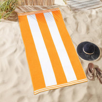 Cleveland Throwback Football Stripes Beach Towel East Urban Home Color: Light Orange/Brown