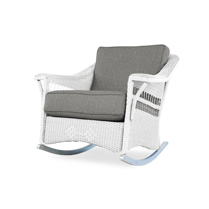 Nantucket Outdoor Rocker Chair, White, Demo Stone