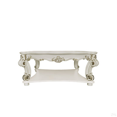 Table basse carrée à finition perle antique