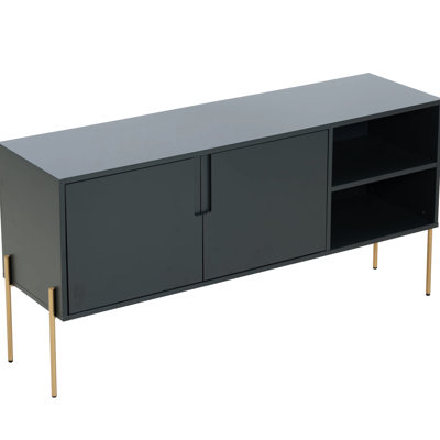 Sideboard For Living And Dining Rooms - Mid Century Accent Buffet Table With Door Storage Finish