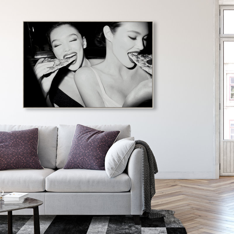 Midnight Mozzarella Print by Oliver Gal, 31"H x 46"W, Silver Floater Frame