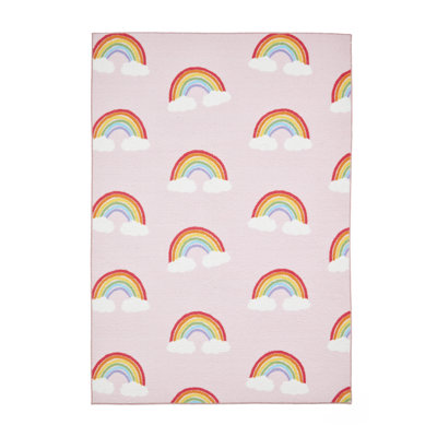 CL Kids - Rainbow Hearts Pink - 120 x 170