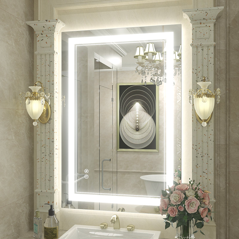 Miroir de salle de bain / de meuble-lavabo à DEL en verre trempé anti-buée certifié UL - Basics by Wayfair ™, 36 po x 24 po