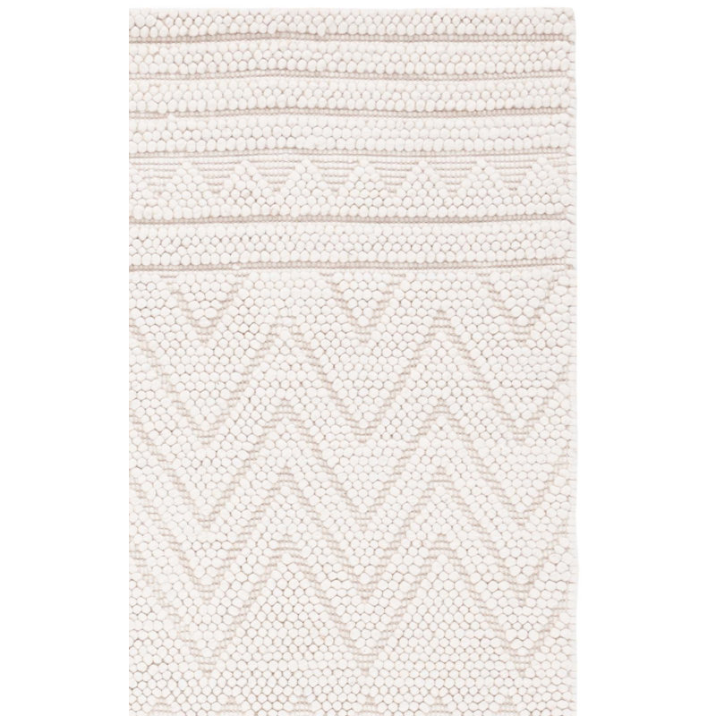 Tapis ivoire en coton tissé à la main Natura, Carré 6 pi
