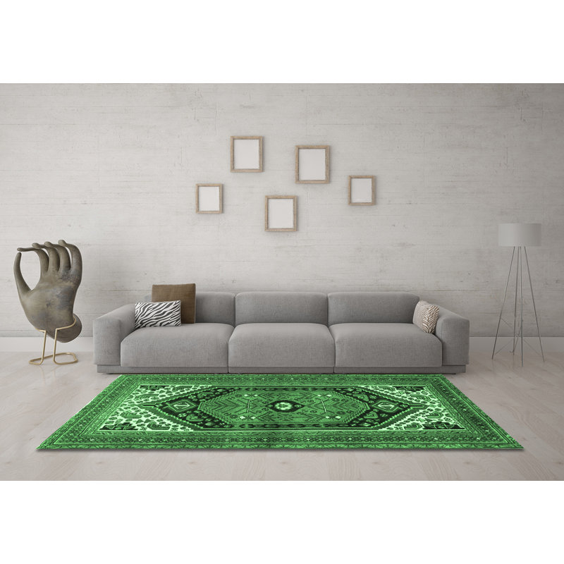 Washable Oriental Indoor Rug, Round 5'
