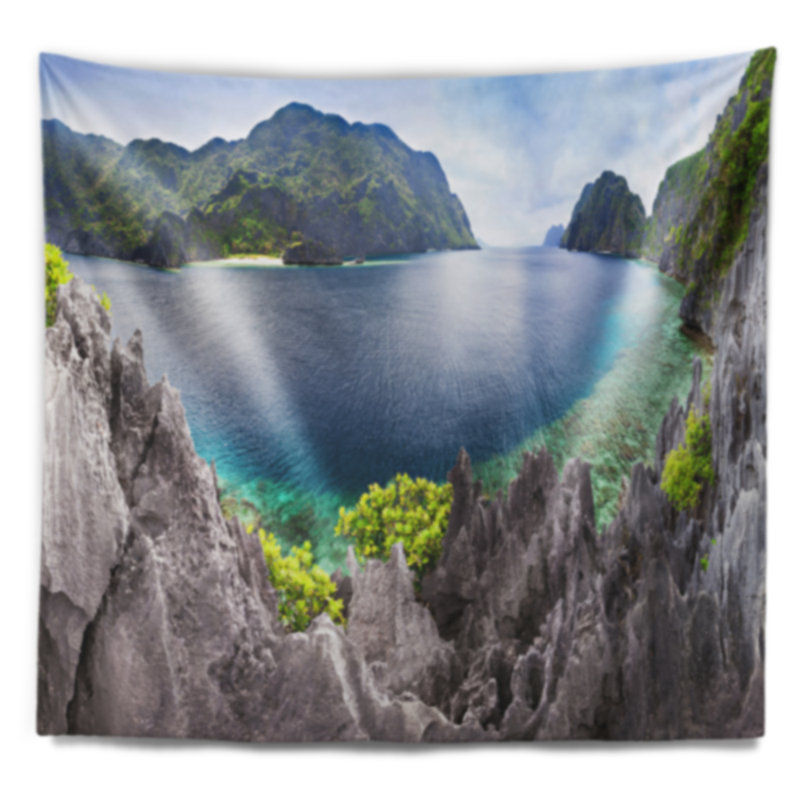 La tapisserie panoramique du lagon Landscape, H 32 po x l 39 po