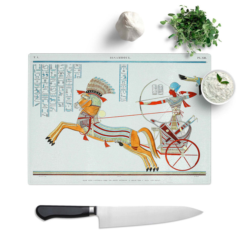 Tempered Glass Great Speos by J.F. Champollion Chopping Board, 28.5 cm x 20 cm