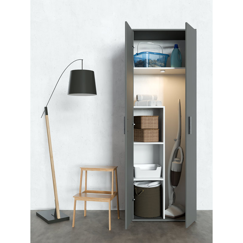 White Utility Closet System, Gray