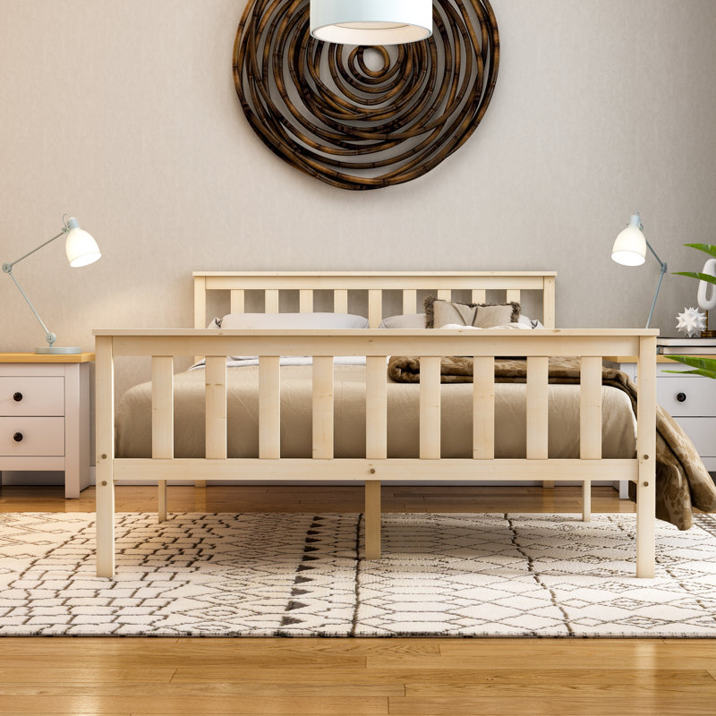 Solid Wood Bed, Double (4'6), Pine
