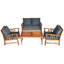 Ensemble de conversation de patio pour 4 personnes en bois d'acacia avec coussins Aisling-1311755345
