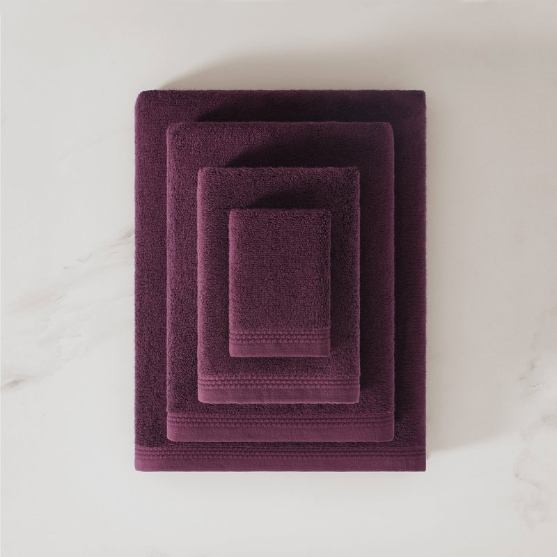 Egyptian Cotton Soft Border Towels, Washcloth, Mulberry