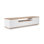 Meuble télé moderne scandinave, blanc et pin atlantique, 70,9 po x 17,6 po x 17,6 po | 100% panneau de particules enduit de mélamine, épaisseur: 0,7 pouce | Poussez pour ouvrir les portes, conception élégante pour le salon et les espaces de divertissement