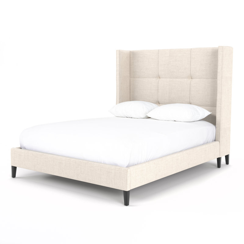 Madison Upholstered Wingback Bed, Queen