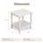 Outdoor Side Table, Square Small Patio Table, Hdpe White Outside Table