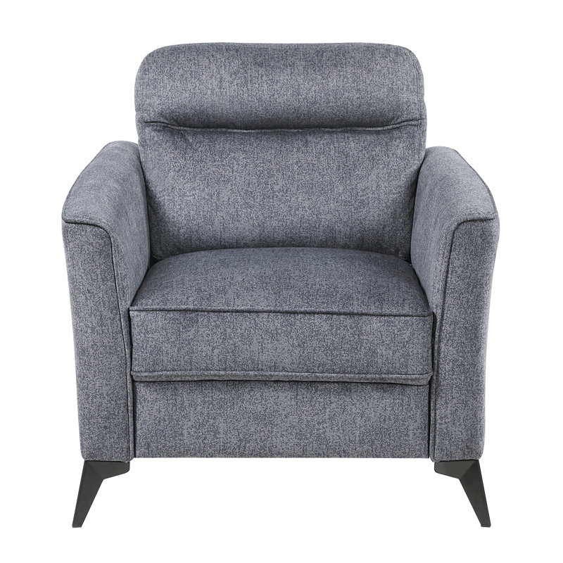 Chaise moderne pour salon avec revêtement en microfibre gris foncé et siège confortable d'une capacité de 300 lb.