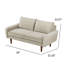 Causeuse 58 po en velours moderne européen avec pieds fuselés et accoudoirs carrés, canapé 2 places avec coussins épais et ergonomiques pour salon, appartement, bureau-1583041340-1583198881