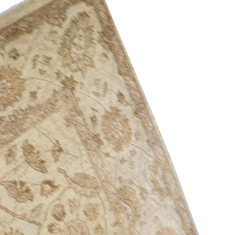 Hand Knotted Wool Area Rug in Cream