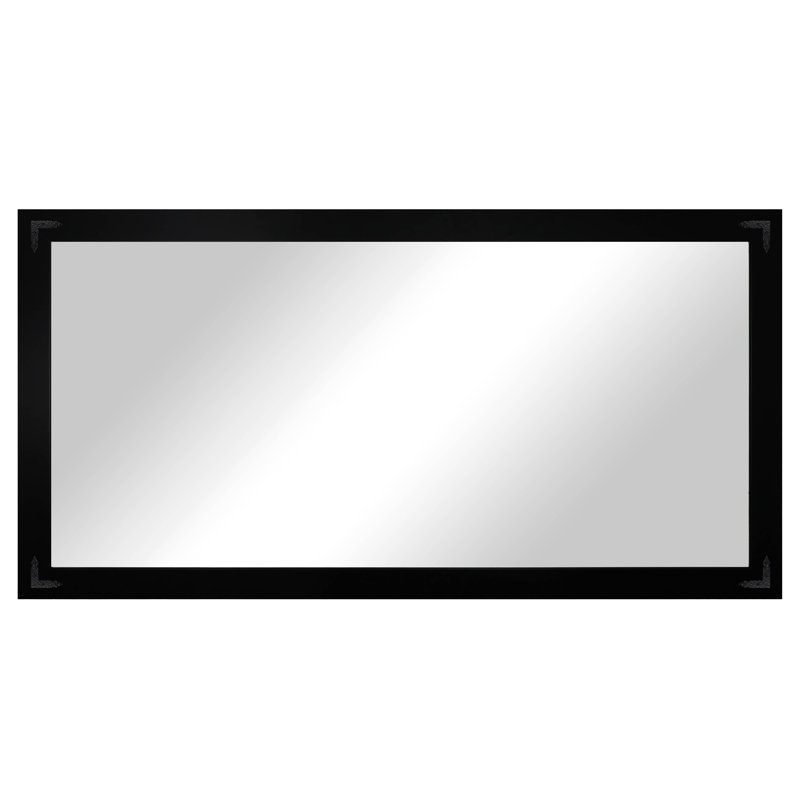 Heavner Flat Wall Mirror, Black, 72" H x 31.5" W