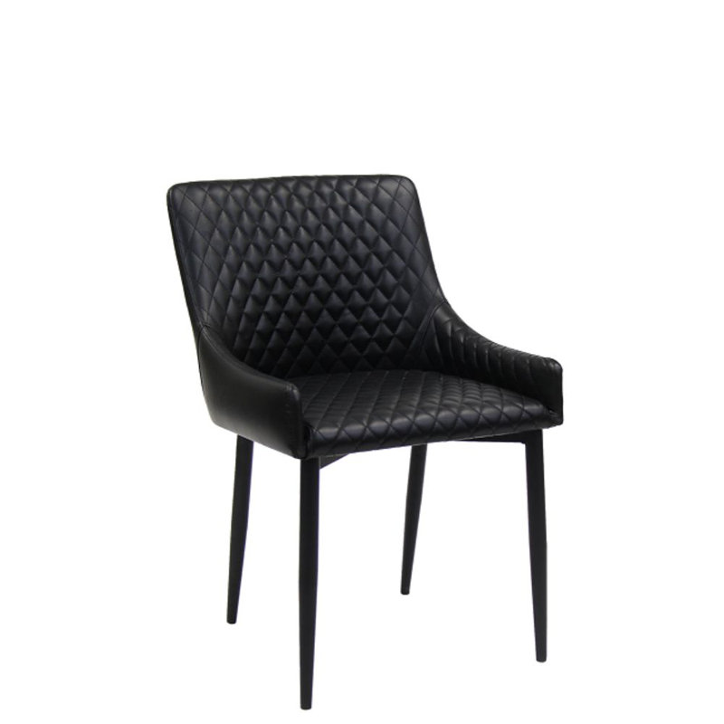 Chaise d'appoint capitonnée en noir