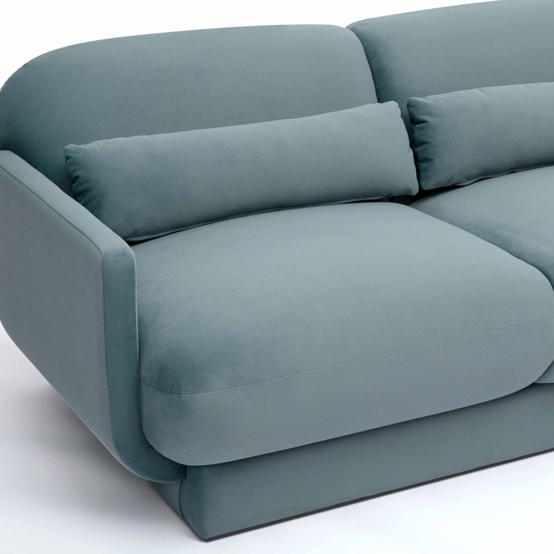 Tov Furniture Azalea Powder Blue Velvet Sofa, Powder Blue