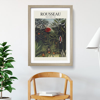 Monkeys and Parrot in the Virgin Forest by Henri Rousseau - Picture Frame Painting