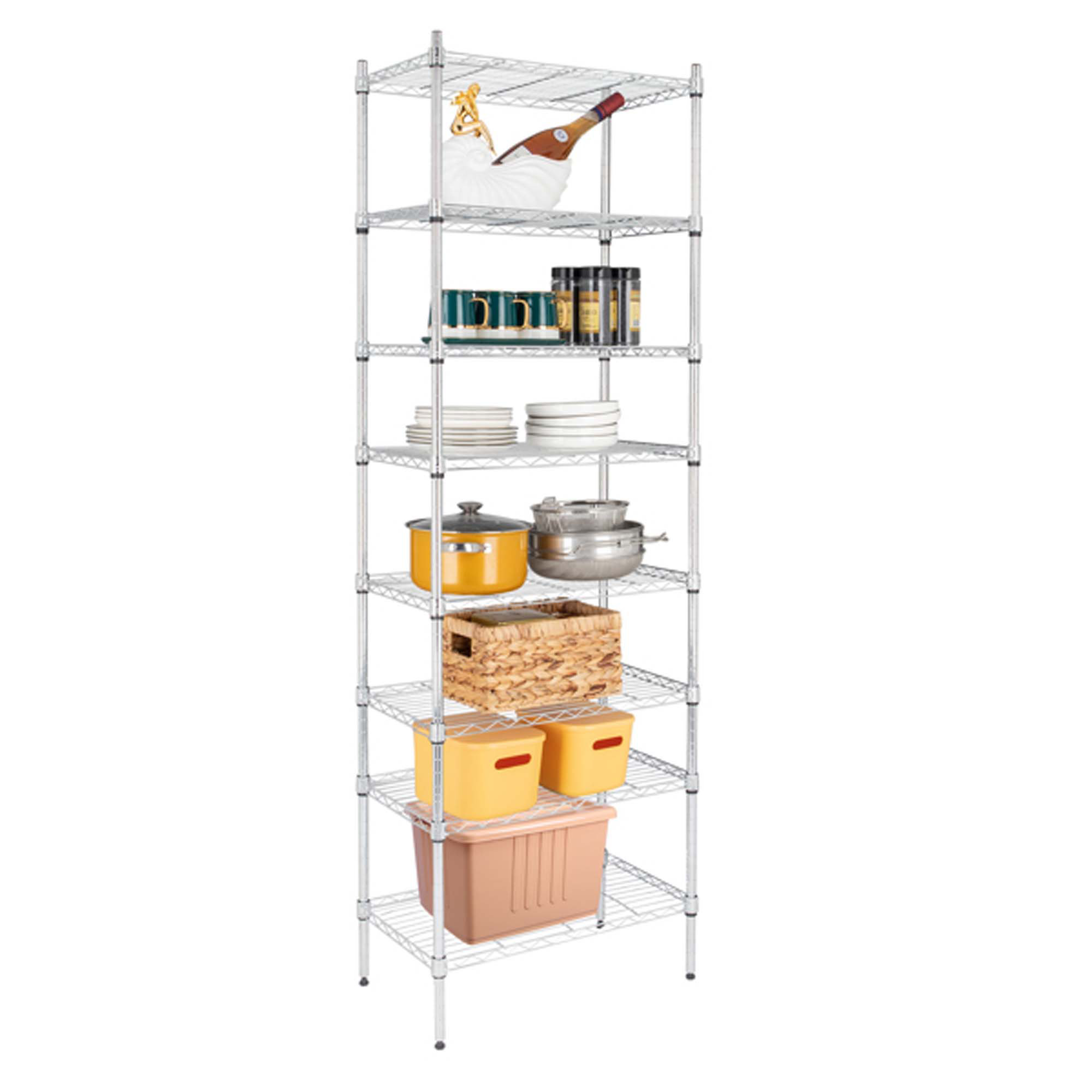 Latitude Run® 8-Tier Wire Shelving Unit Adjustable Steel Wire Rack ...