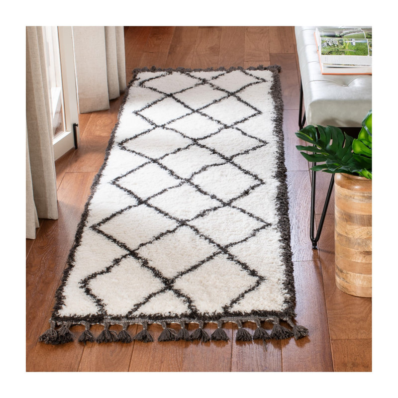 Allon Shag 200 Performance Geometric Rug, Runner 2'2" x 8'