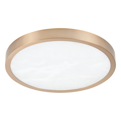 Argyle 16-inch Champagne Gold and Natural Alabaster 5CCT LED Flush Mount