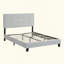 Upholstered Platform Bed Frame with Linen Fabric Headboard, No Box Spring Needed, Wood Slat Support, Easy Assembly-94699645-94699646