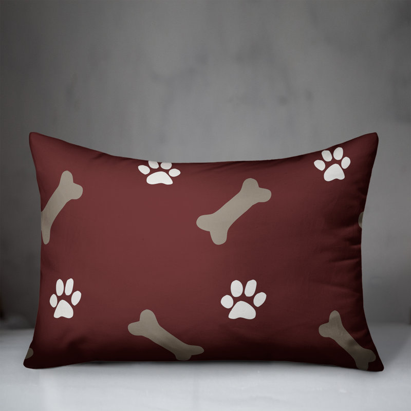 Animal Print Outdoor Reversible Throw Pillow, 18"H x 25"W, Red