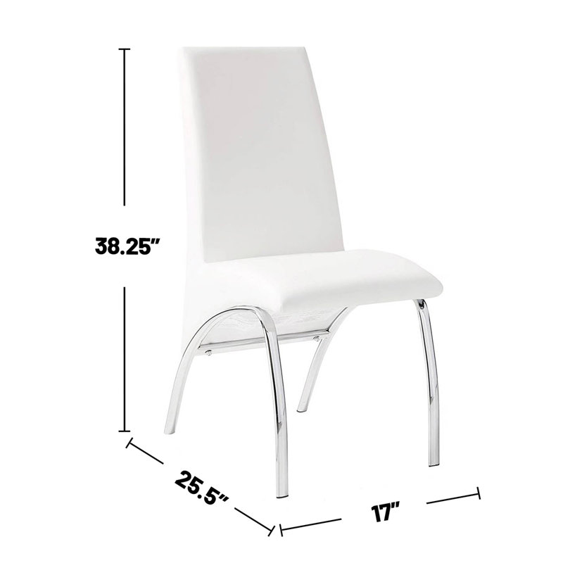 Chaises d'appoint rembourrées en similicuir, Blanc