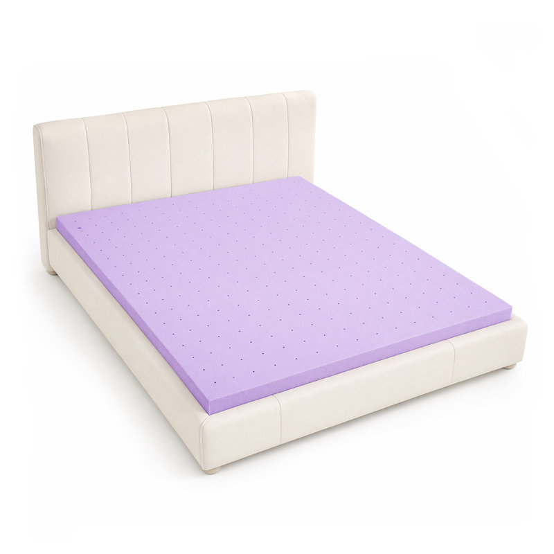 Molley Lavender Color Cooling Gel Memory Foam Mattress Topper, Queen, 3"